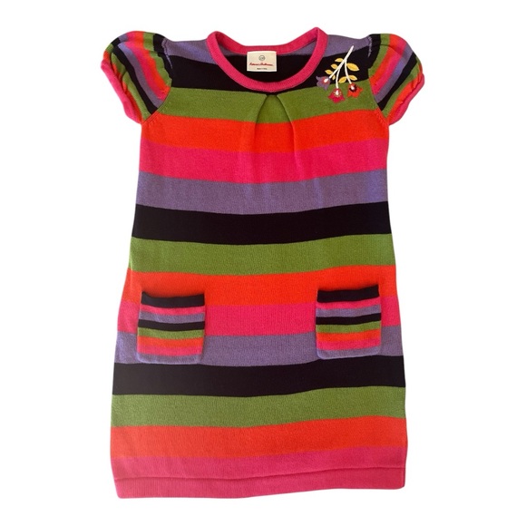 Hanna Andersson Other - HANNA ANDERSSON Size 5 Multicolor Sweater Dress Floral Emb Pockets
